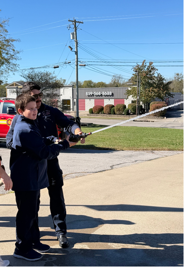 Mrs. Martin's class taking a visit to Station 3 to learn more about fire safety.