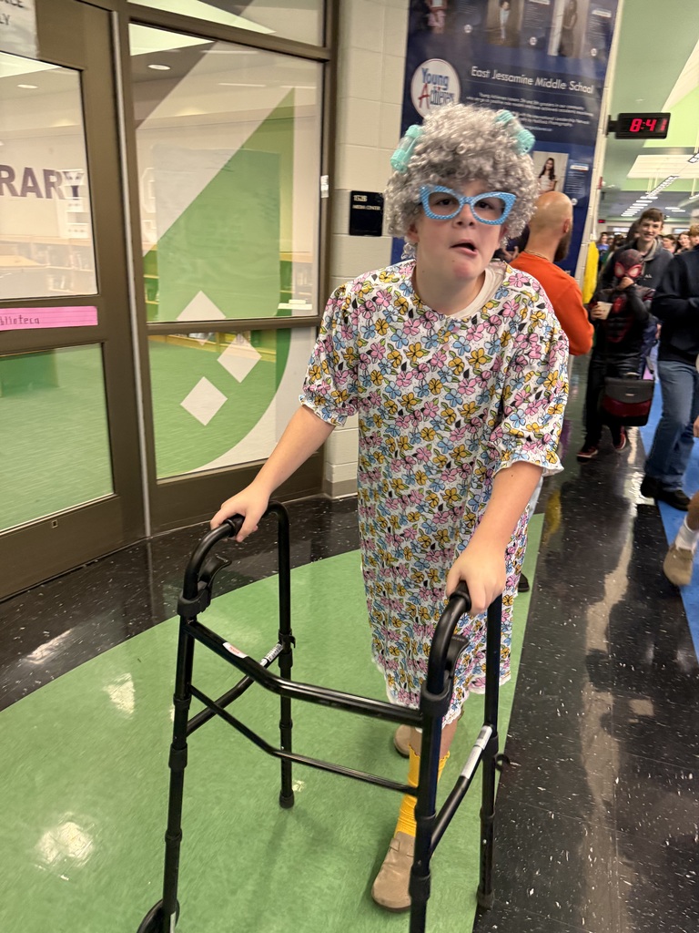 EJMS students and staff celebrating spooky season with fun costumes!