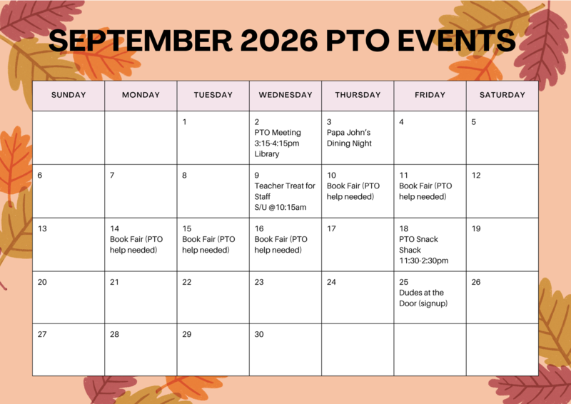 Sept PTO calendar
