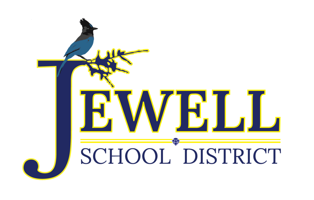 bluejay sitting on the J in Jewell School District