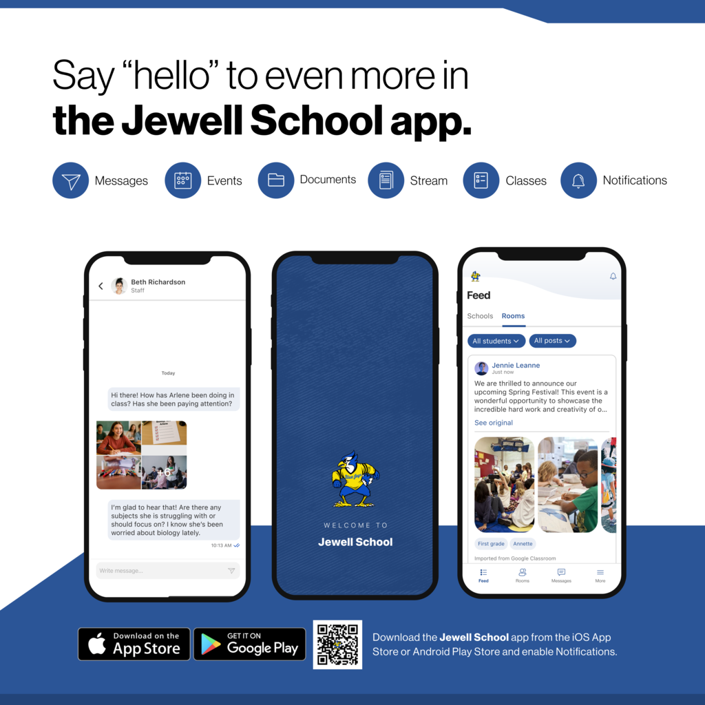 Say "hello" to even more in the Jewell School app social media notification