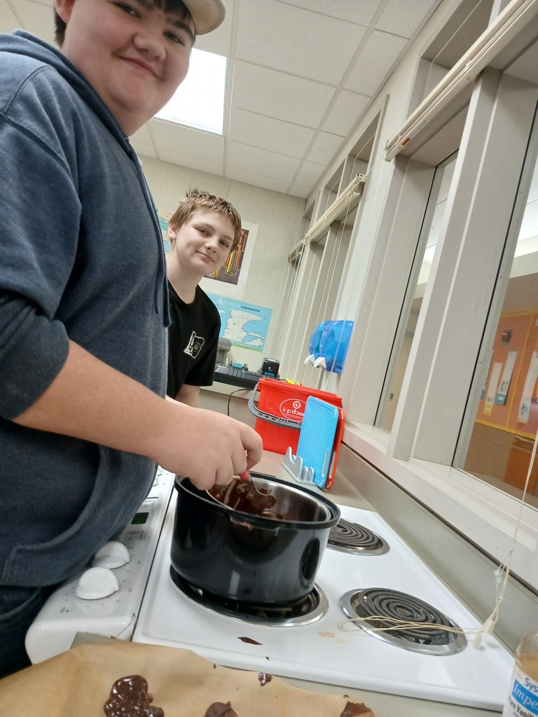 8th grade made chocolate dipped fruit for culinary