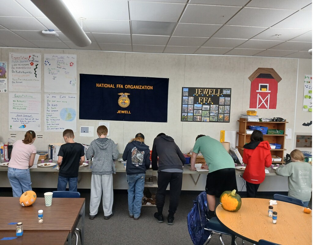 Students participating in a class activity