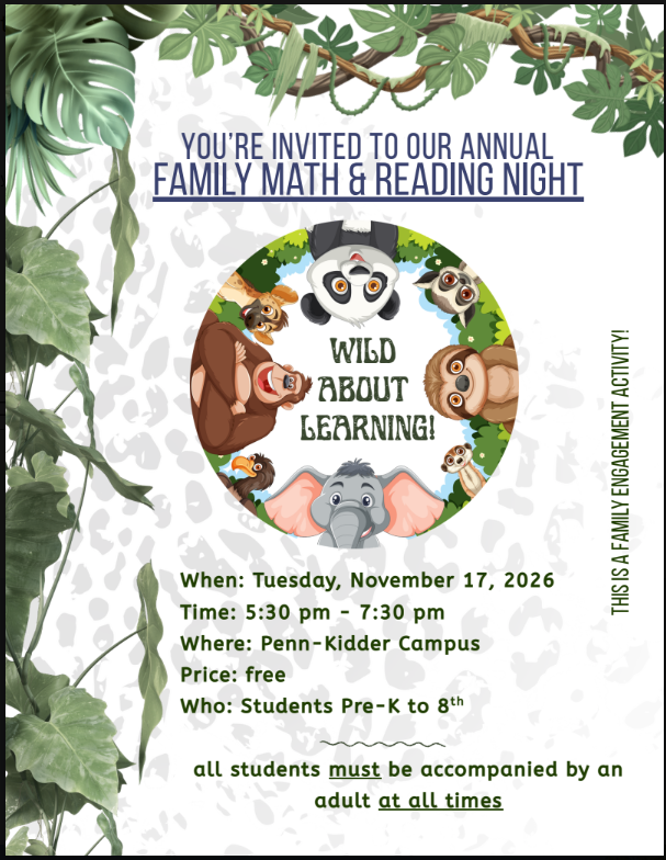 Family Math and Reading Night Invite Pg1