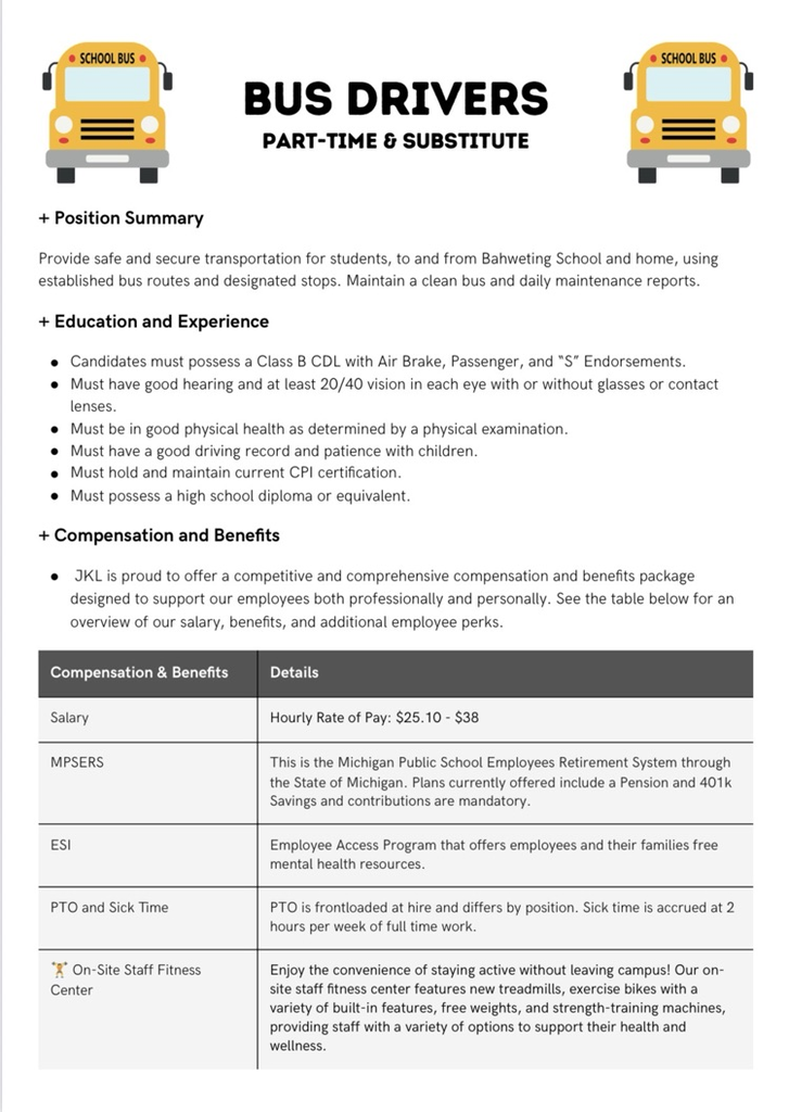 Bus Driver position description