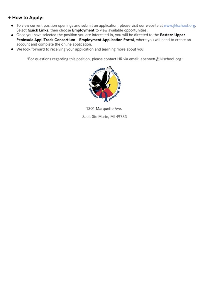Special Educational Paraprofessional job Ad 