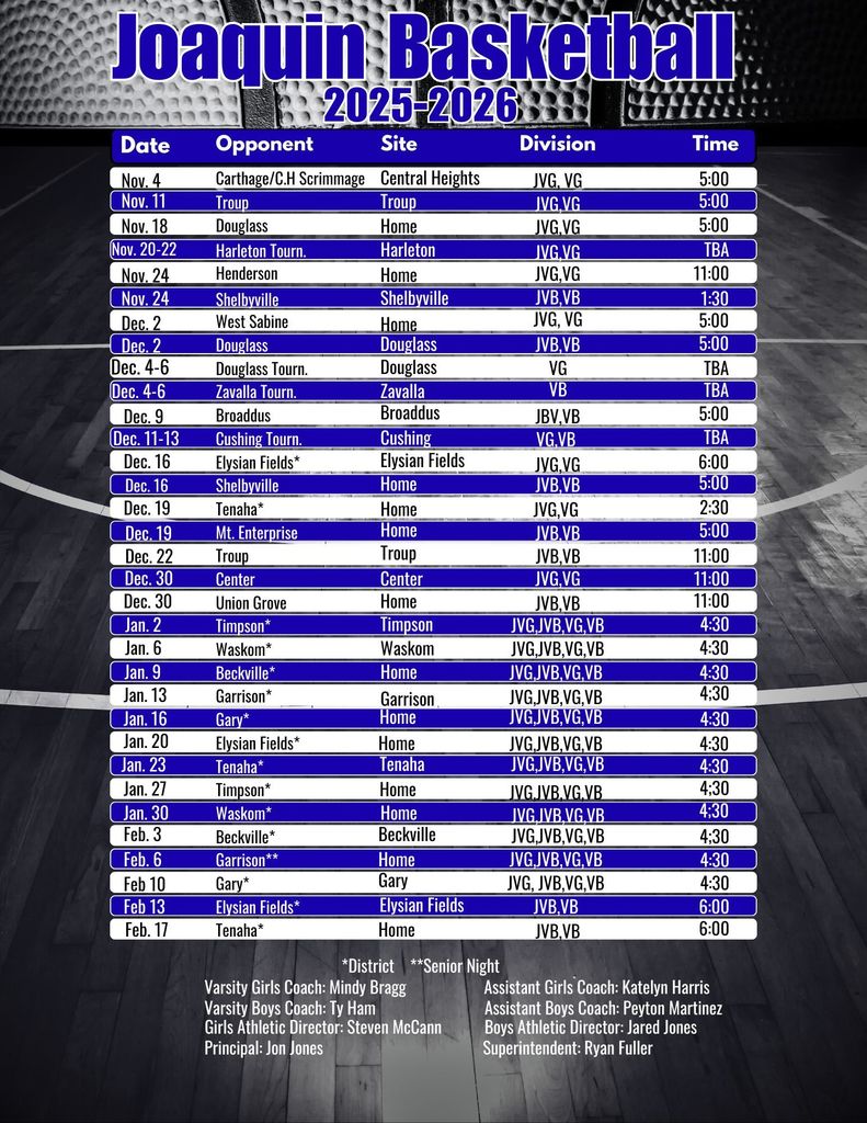 basketball schedule