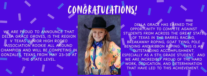 Congratulations, Della Grace!