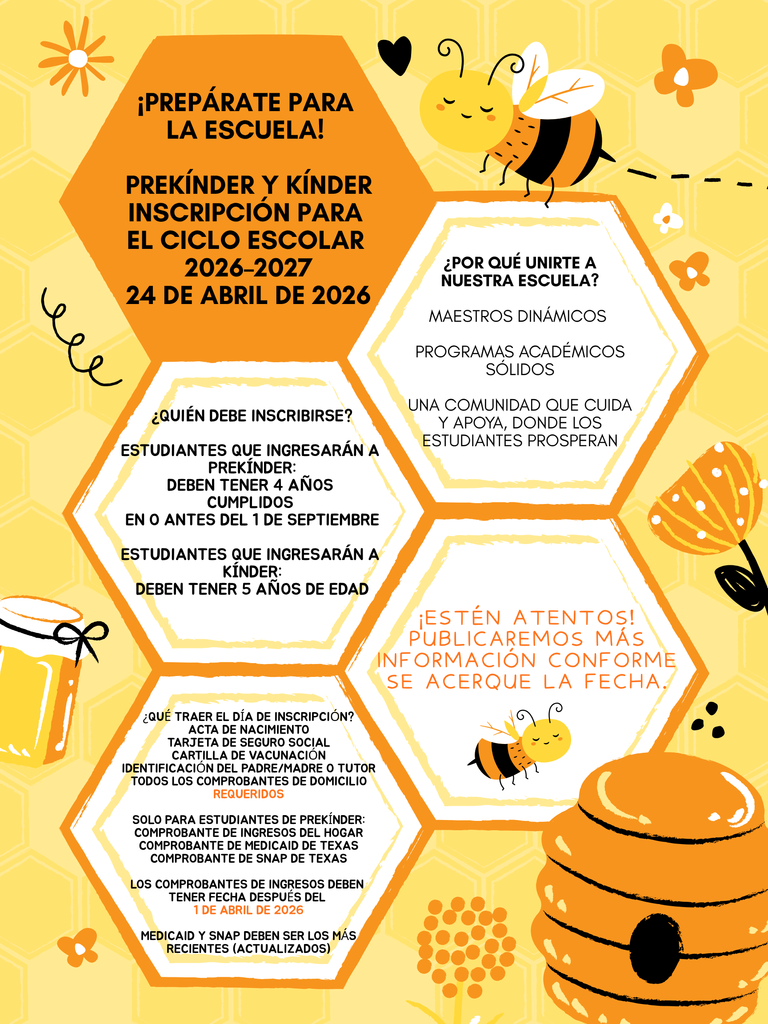 A sweet start to learning begins at Joaquin Elementary! Registration for upcoming PK and KG students is coming up! Be sure to follow us for more information leading up to the date!