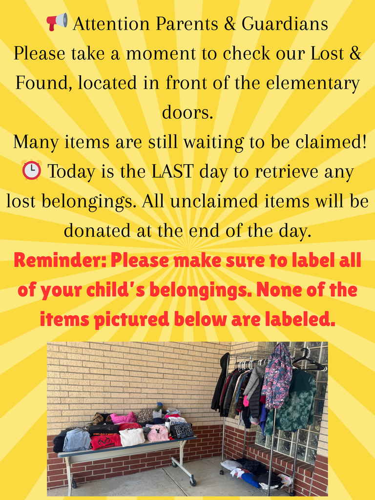 Your stuff misses you too! Just a quick reminder to please label your child’s belongings (water bottles, lunch boxes, jackets, etc.) before bringing them to school. It really helps us keep track of items and makes it easier to return anything that gets misplaced. Thank you so much for your help!