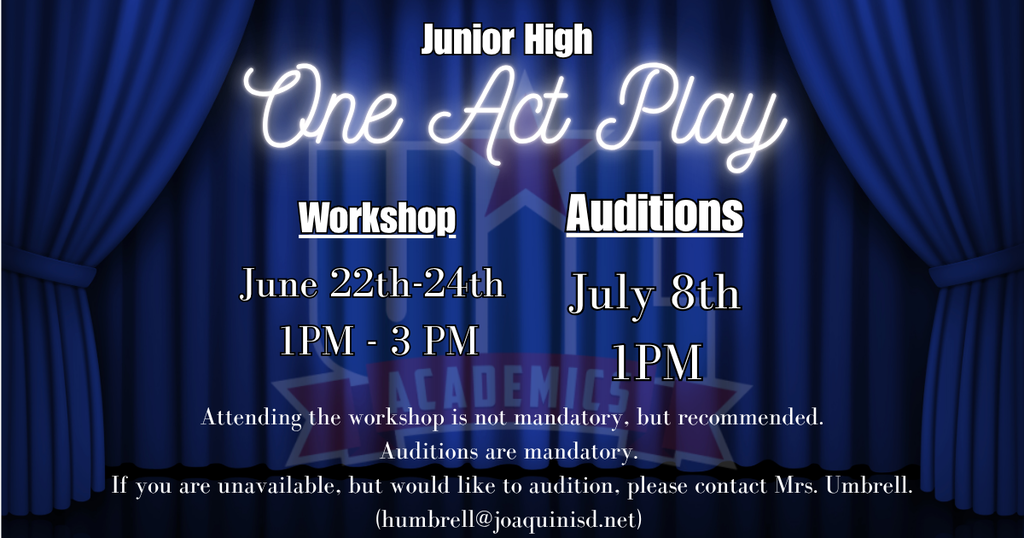 Jr. High One Act Play information
