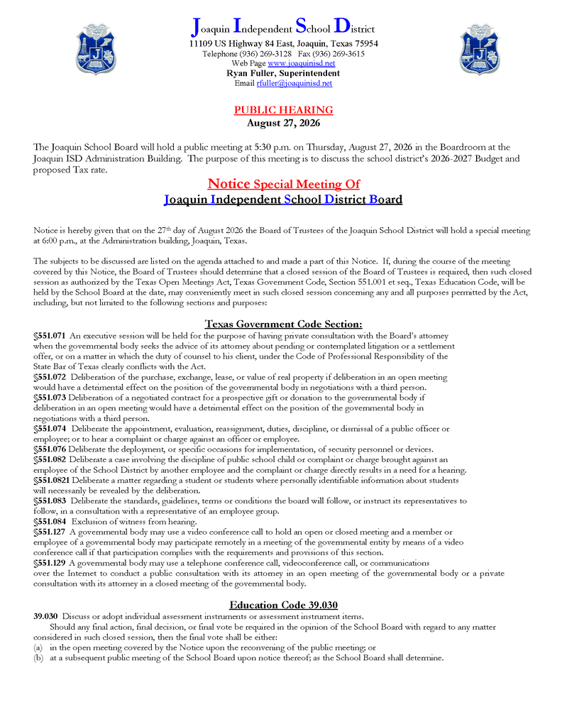 AGENDA