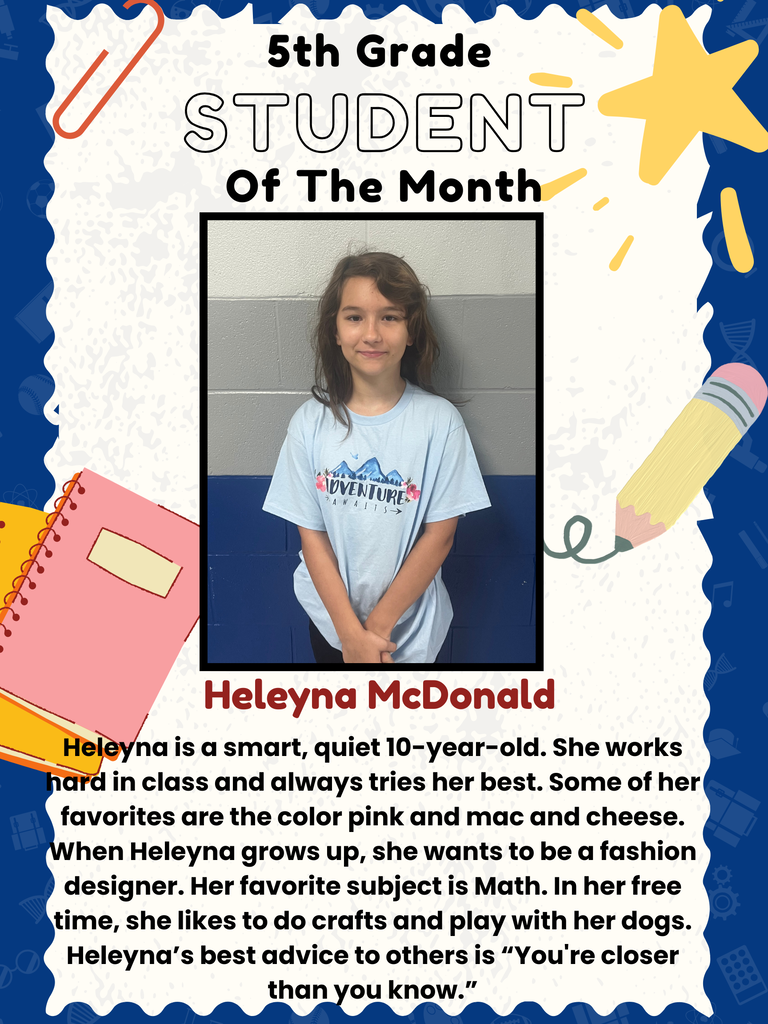 5th grade student of the month!
