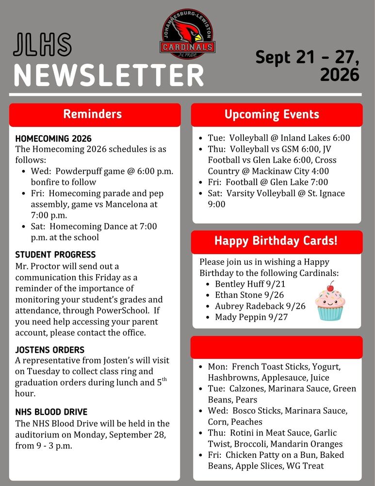 JLHS Weekly Newsletter
