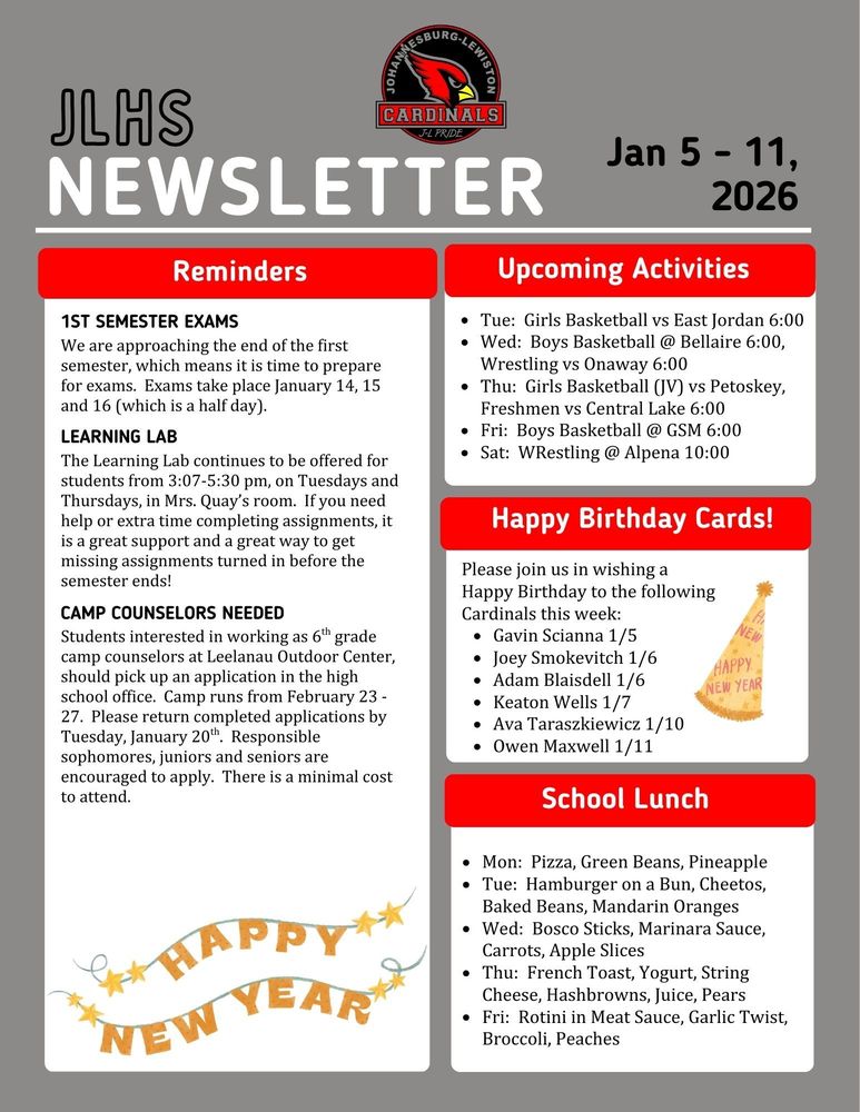 JLHS Weekly Newsletter