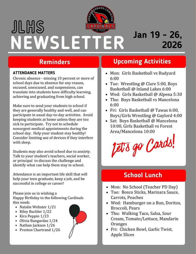 JLHS Weekly Newsletter