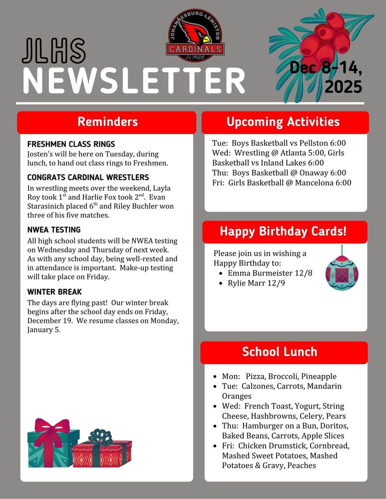 JLHS Weekly Newsletter