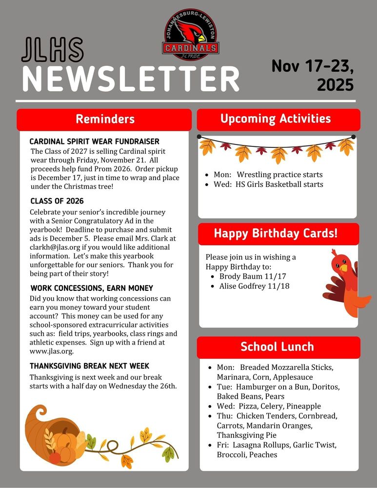 JLHS Weekly Newsletter