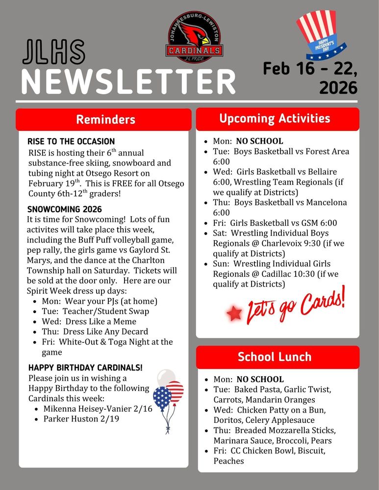 JLHS Weekly Newsletter