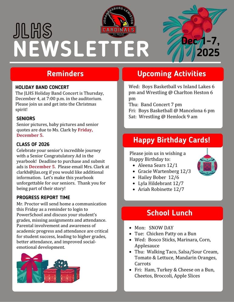 JLHS Weekly Newsletter