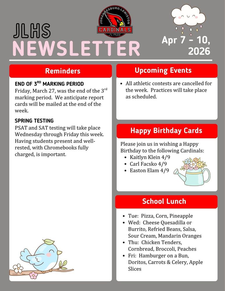 JLHS Weekly Newsletter