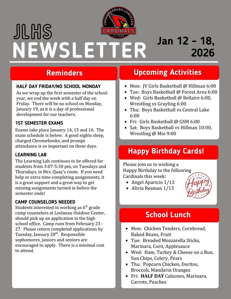 JLHS Weekly Newsletter