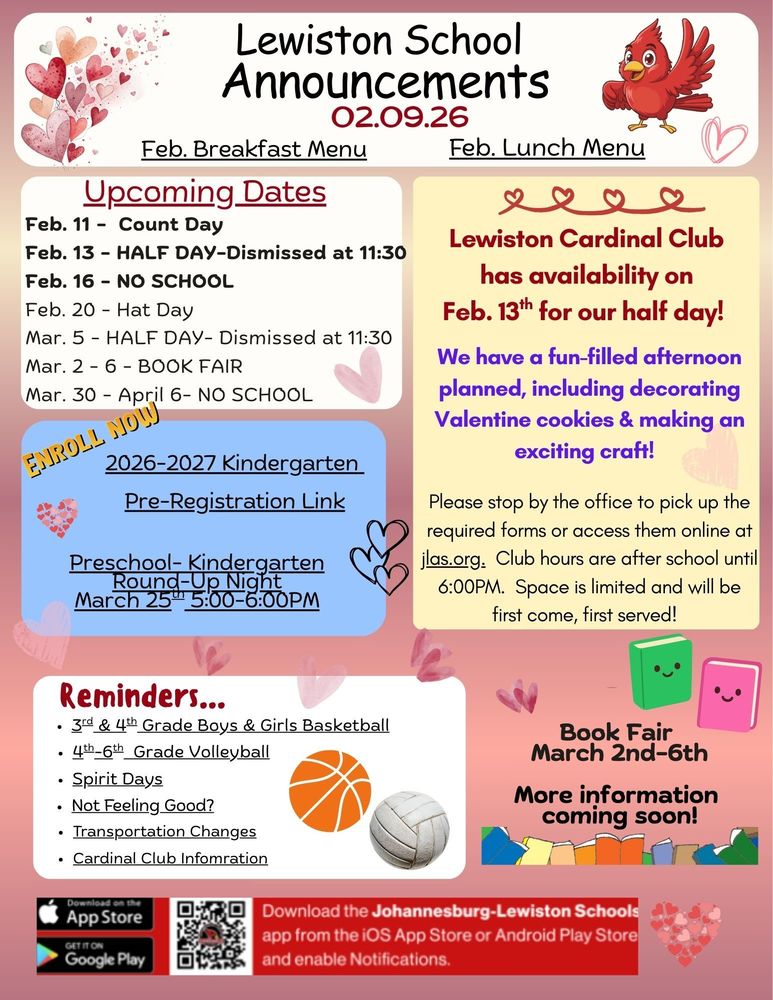 Lewiston School Announcements