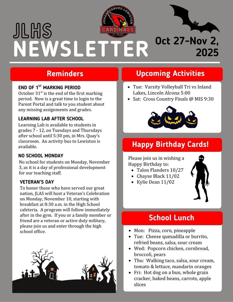 JLHS Weekly Newsletter