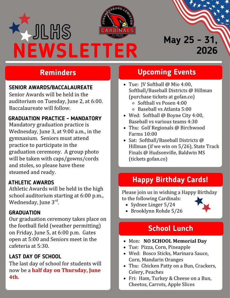 JLHS Weekly Newsletter