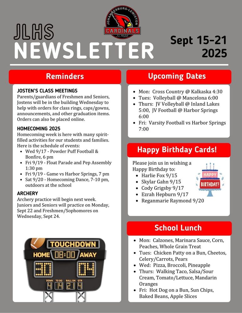 JLHS Weekly Newsletter