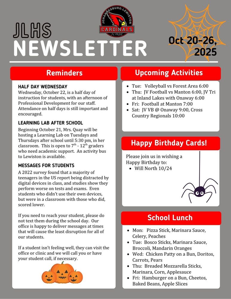 JLHS Weekly Newsletter