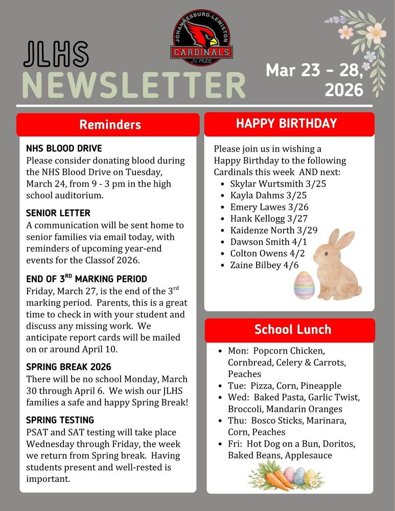 JLHS Weekly Newsletter