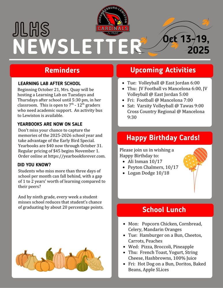 JLHS Weekly Newsletter