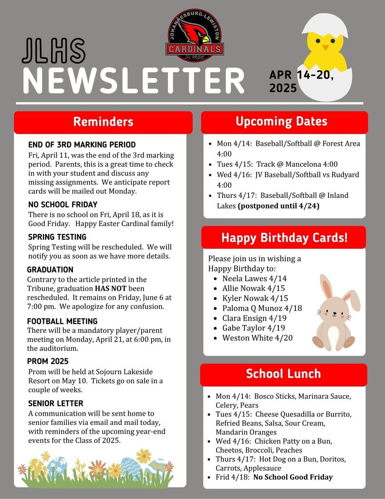 JLHS Weekly Newsletter