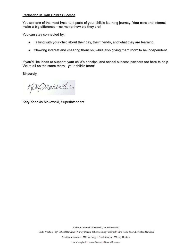 page 2 of family letter