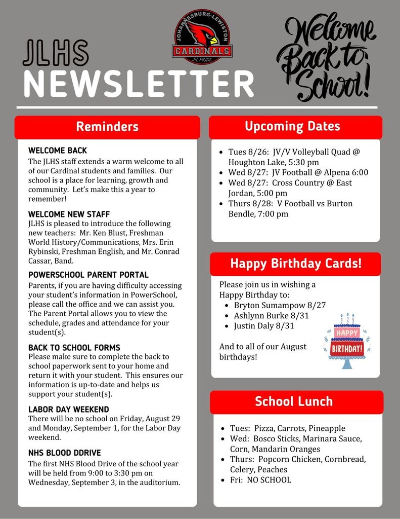 JLHS Weekly Newsletter
