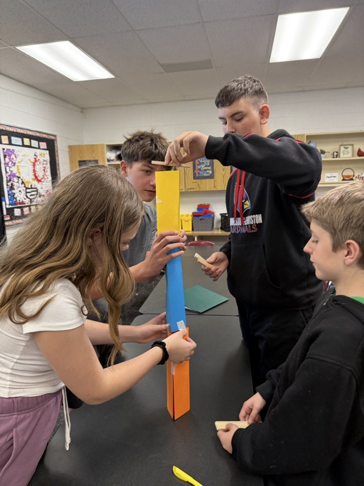 Electives students engaging in STEM challenge
