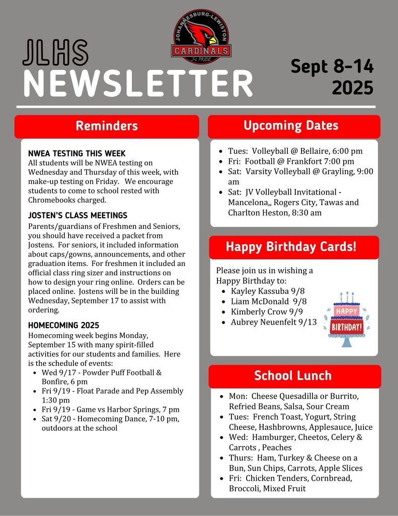JLHS Weekly Newsletter