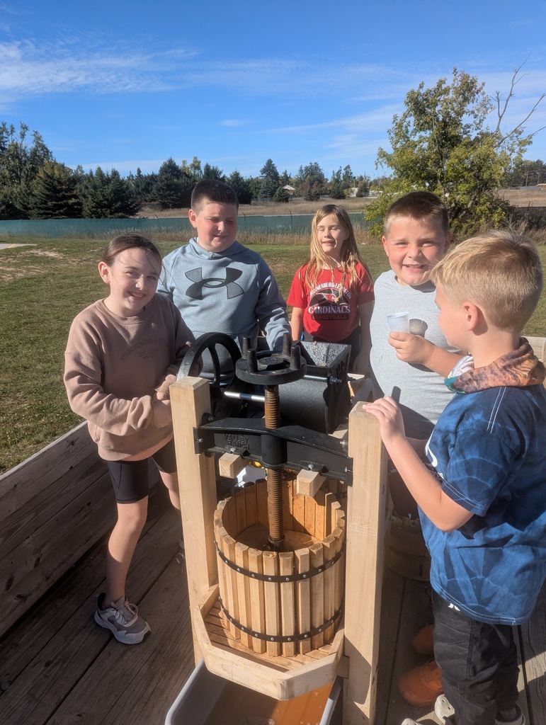 Posing with the cider press.