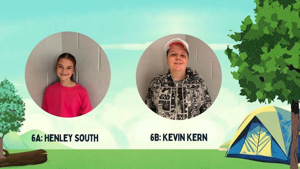 Sixth grade students of the month