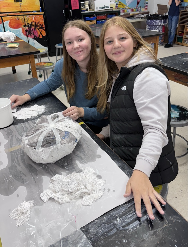 Middle School plaster pumpkins 