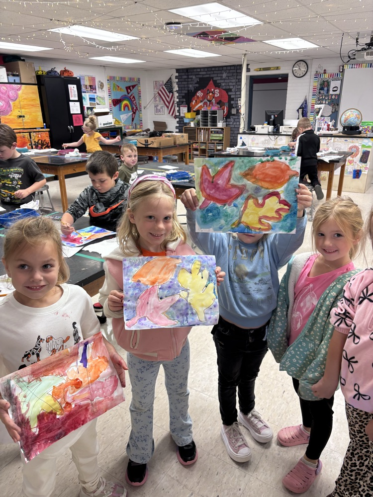 1st Grade warm and cool color leaves 