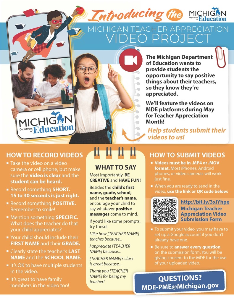 Teacher Appreciation Video Flyer Information
