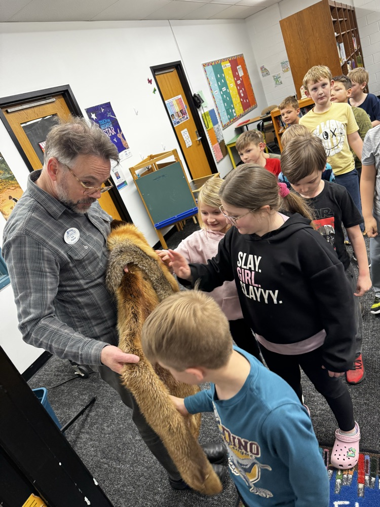 Getting to touch animal pelts!