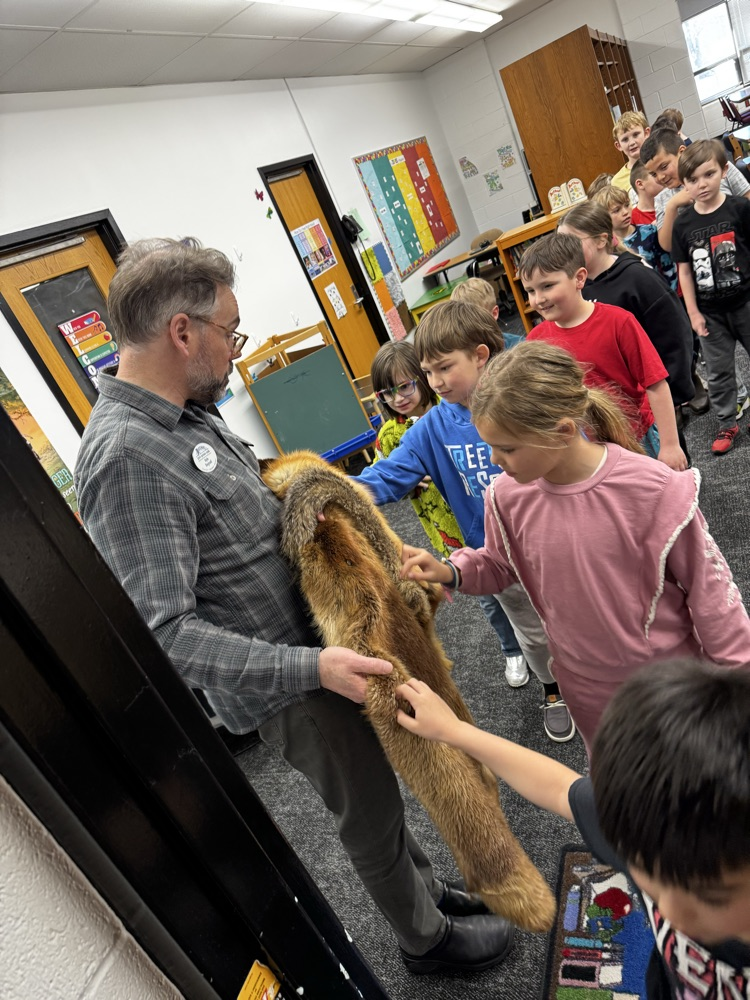 Getting to touch animal pelts!