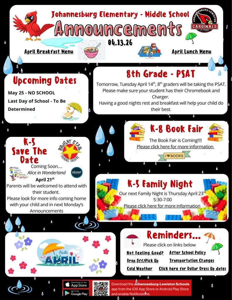 JEMS Weekly Announcements