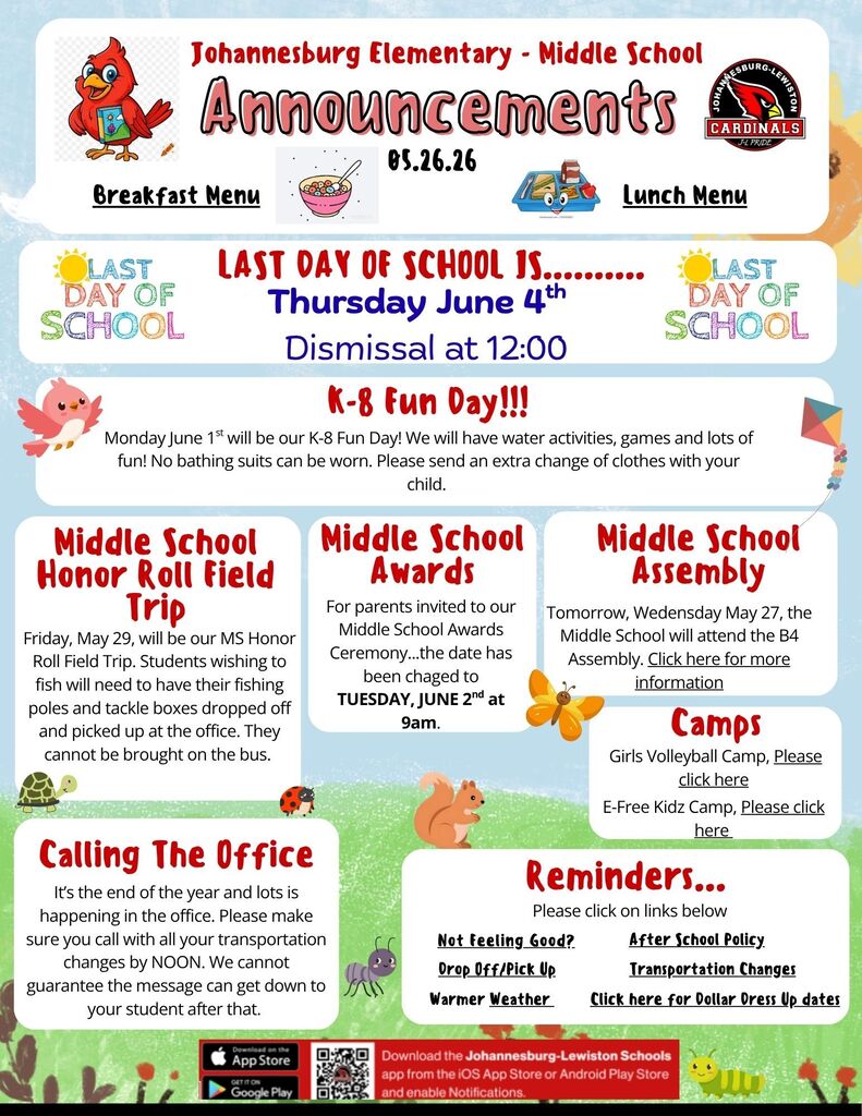 JEMS Weekly Announcements