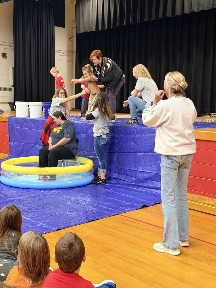 Getting Ms. Wheelock with those sponges of cold water!!