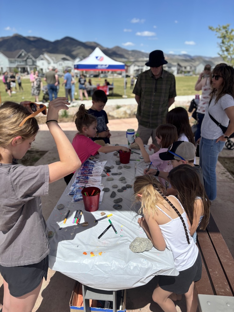 Craft table, painting rocks