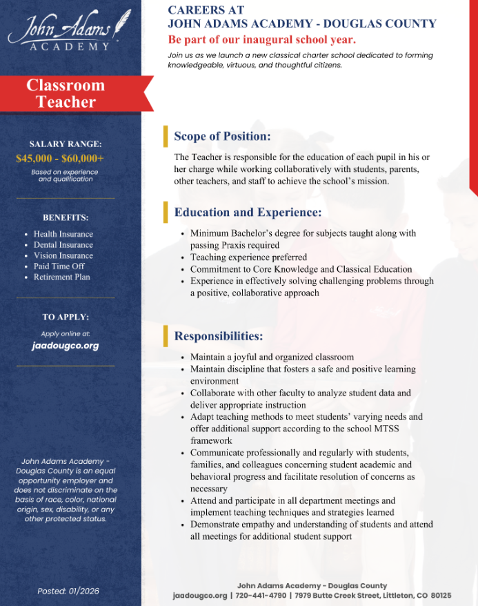 Job Posting for Secondary History